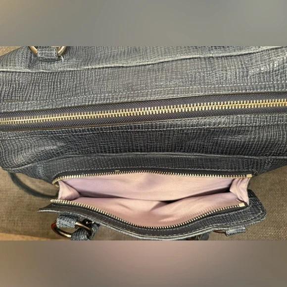 Coach Mia Textured Navy Leather Harper Satchel No. E1069-15744 - Picture 9 of 13